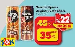 NESCAFE XPRESS ORİGİNAL/CAFE CHOCO 250 ML